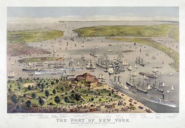The Port of New York: Birds Eye View from the Battery, looking South, pub