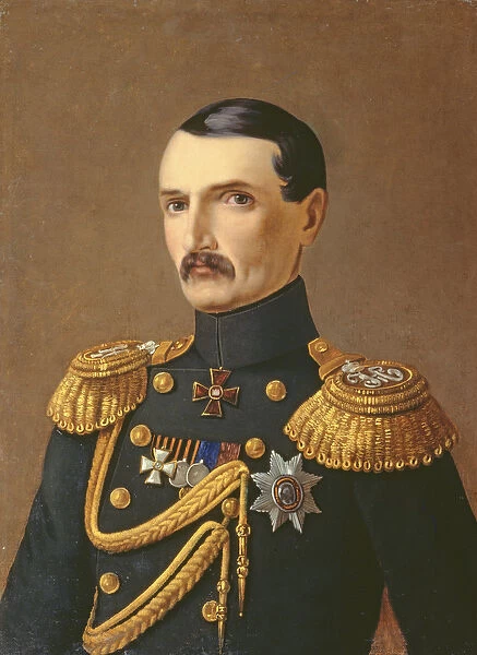 Portrait of Admiral V. A. Kornilov (1806-1854), Hero of Crimea (oil on canvas)