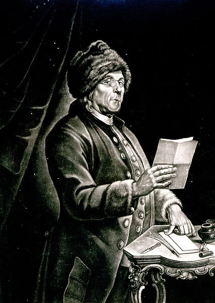 Portrait of Benjamin Franklin, 1777 (litho) (b  /  w photo)