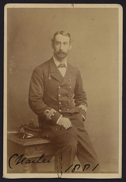 Portrait, Charles Elphinstone Fleeming Cunninghame Graham RN MVO (1854-1917), Commander of the Royal Yacht Osborne (b  /  w photo)