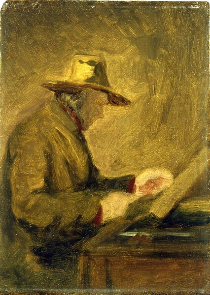 Portrait of Daumier (oil on panel)