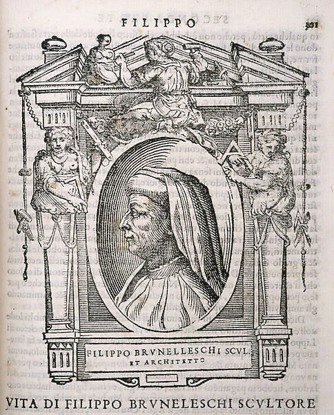 Portrait of Filippo Brunelleschi (1377-1446) from Vasaris