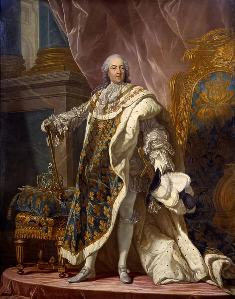 Portrait in foot of Louis XV (1710-1774) in sacred costume, King of France