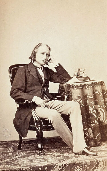 Portrait of Franz Liszt, 1860s (b / w photo)