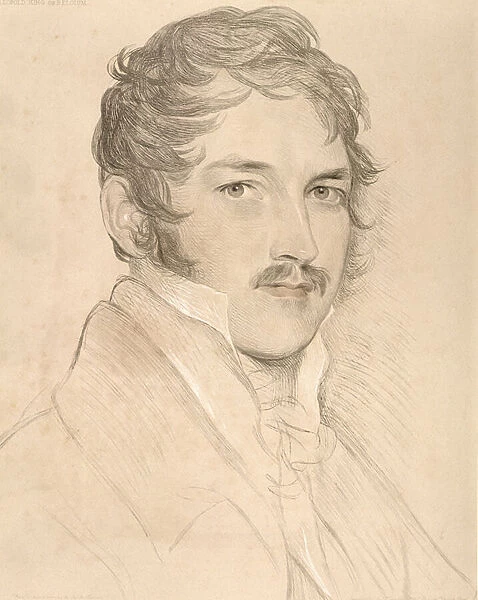 Portrait of Leopold I (1790-1865) of Saxe-Cobourg-Gotha (pencil on paper)