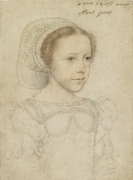 Portrait of Mary, Queen of Scots, c. 1549 (black and red chalk)