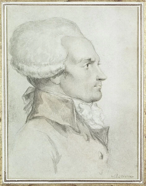 Portrait of Maximilien de Robespierre (1758-94) (w  /  c on paper)