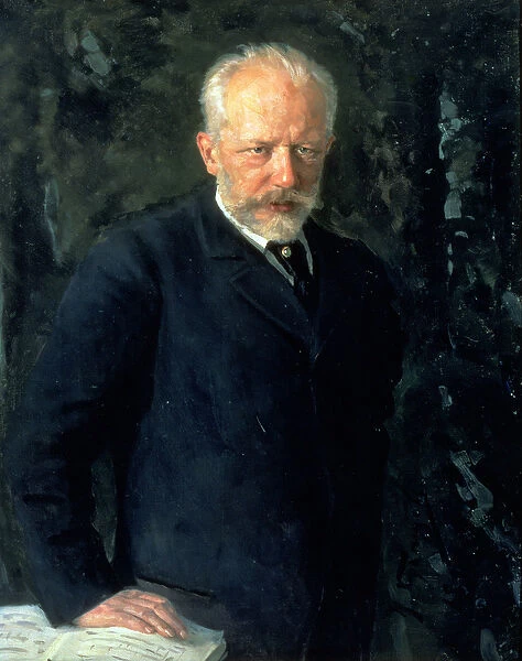 Portrait of Piotr Ilyich Tchaikovsky (1840-93), Russian composer, 1893 (oil on canvas)