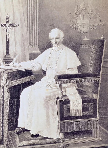 Portrait of Pope Leo XIII (1810-1903) (litho)