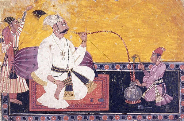 Portrait of Raja Kirpal Pal of Basohli, c. 1690-1700 (gouache with gold paint on paper)