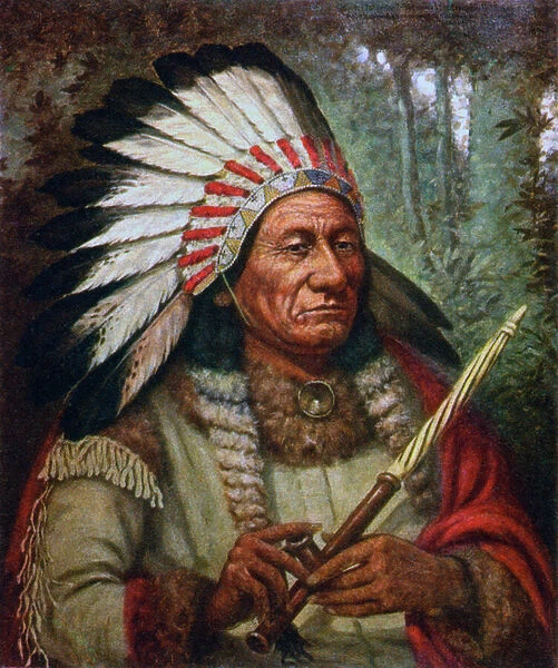 Portrait of Sitting Bull, 1907 (lithograph)