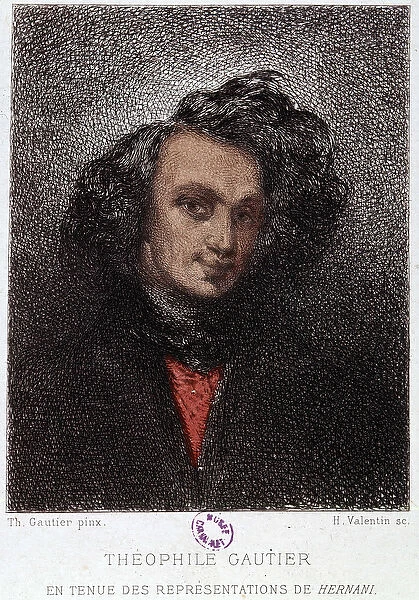 Portrait of Theophile Gautier in Hernani by Victor Hugo. 19th century