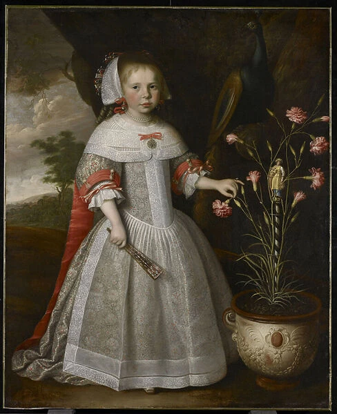 Portrait of a Young Girl with Carnations, c. 1663 (oil on canvas)