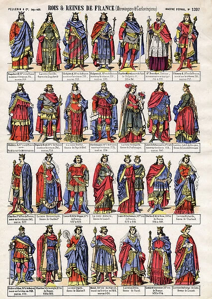 Portraits of the kings and queens of France of the Dynasty of Merovingians