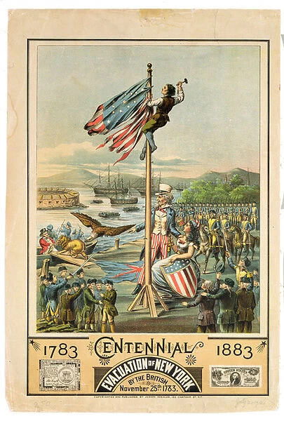 Poster advertising the Centennial of the Evacuation of New York by the British