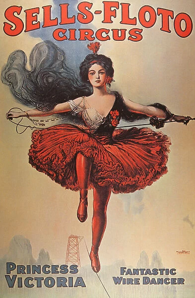Poster advertising the Sells-Floto Circus, 1920 (colour litho)