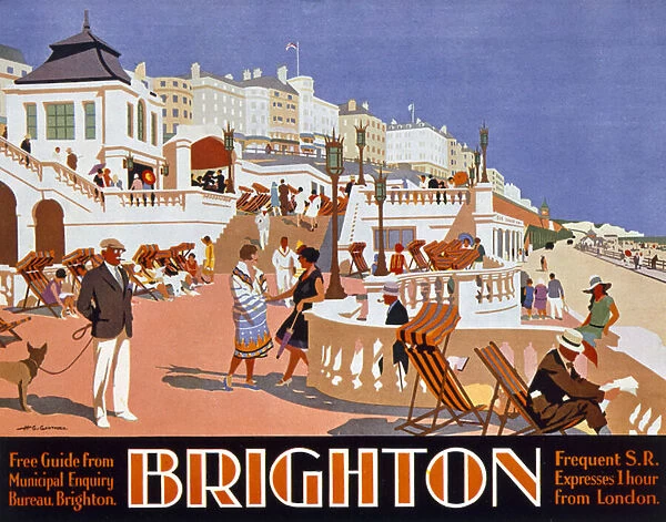 Poster advertising travel to Brighton (colour litho)