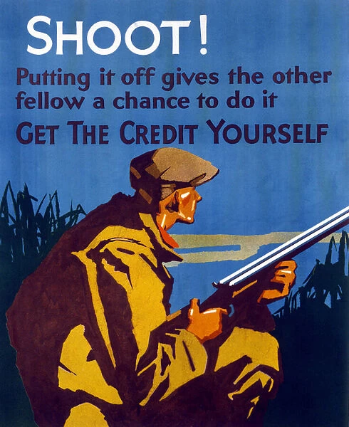 Poster published in the United States after the Great Depression of 1929 to encourage