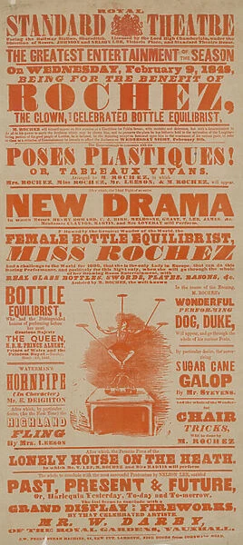 Poster for the Royal Standard Theatre, 9 February 1848 (engraving)