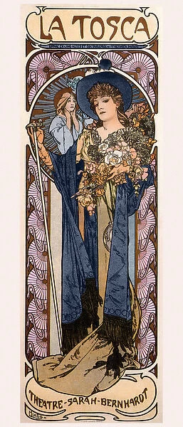 Poster for Tosca with Sarah Bernhardt, 1899 (colour litho)