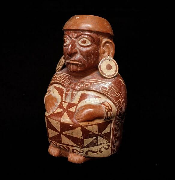 Precolombian art, mochic civilization (ugly): vase representing the '