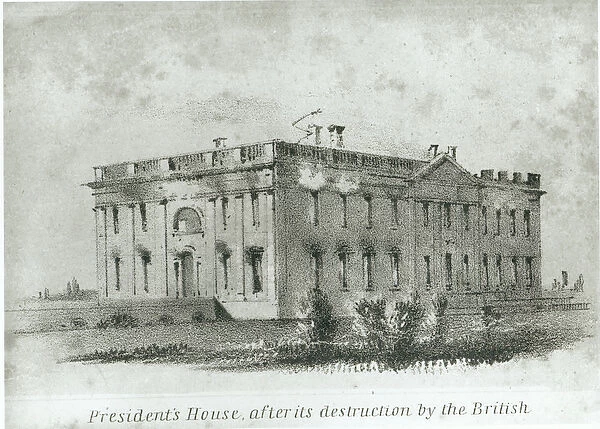 The Presidents House After its Destruction by the British, from Watterson s