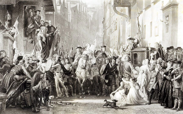 Prince Charles Edward (1720-88) and the Highlanders Entering Edinburgh after the Battle of Preston