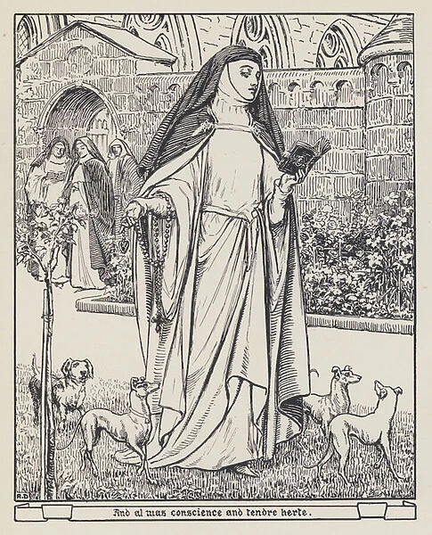 The Prioress, from The Canterbury Tales (litho)