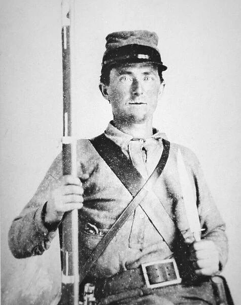 Private John LeRoy Williams, Confederate Army Soldier (b  /  w photo)