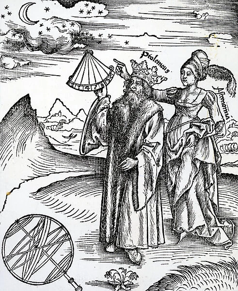 Ptolemaeus and Astronomia, 1512 (engraving)