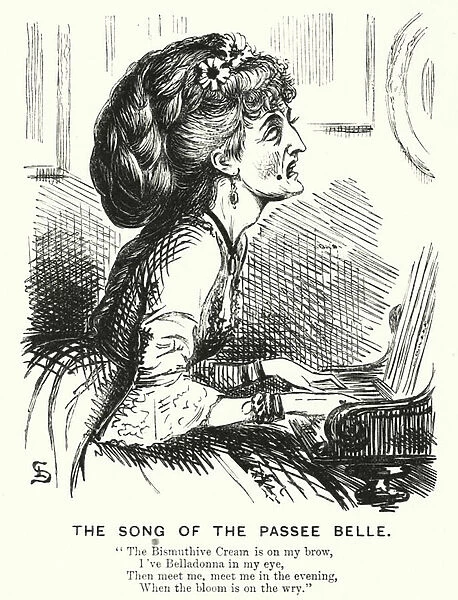 Punch cartoon: The Song of the Passee Belle (engraving)