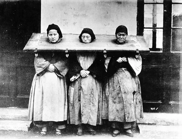 Punishment for Light Crimes, China, c. 1880 (b  /  w photo)