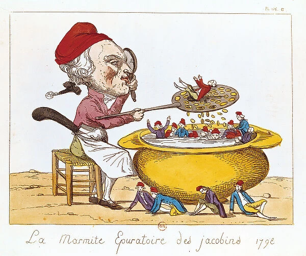 The Purifying Pot of the Jacobins, 1793 (coloured engraving)