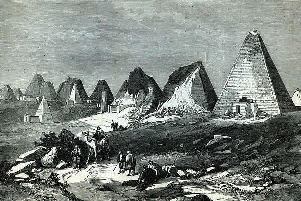 Pyramids of Meroe, on the Nile (General Gordons route), from The Illustrated