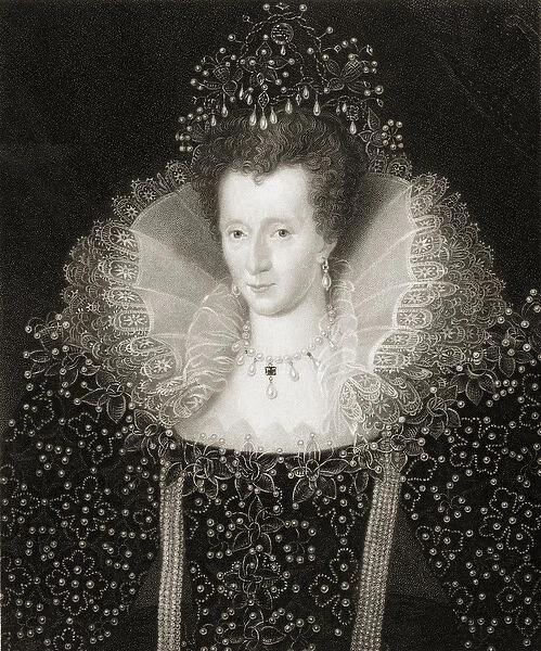 Queen Elizabeth I (1533-1603) from Gallery of Portraits, published in 1833