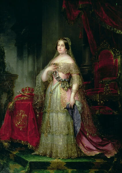 Queen Isabella II (1830-1904) of Spain (oil on canvas)