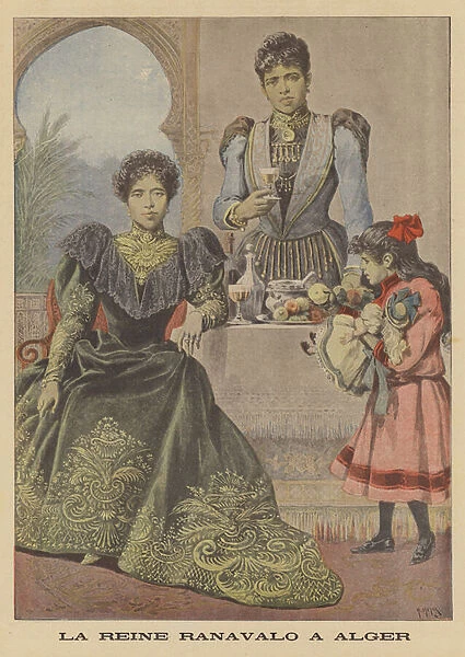 Queen Ranavalona III of Madagascar in exile in Algiers (colour litho)