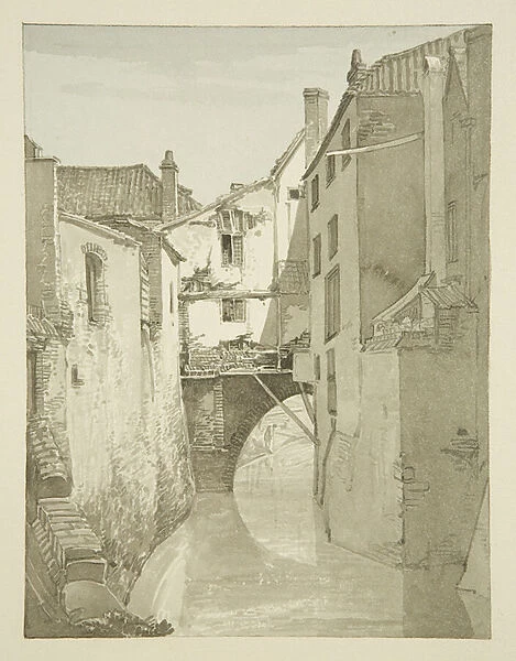 Queen Street Bridge, 1821 (pencil & w  /  c on paper)