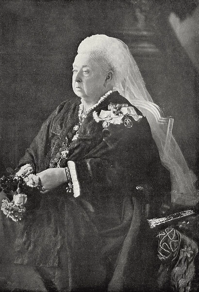 Queen Victoria (1819-1901) c. 1899 (black and white photograph)