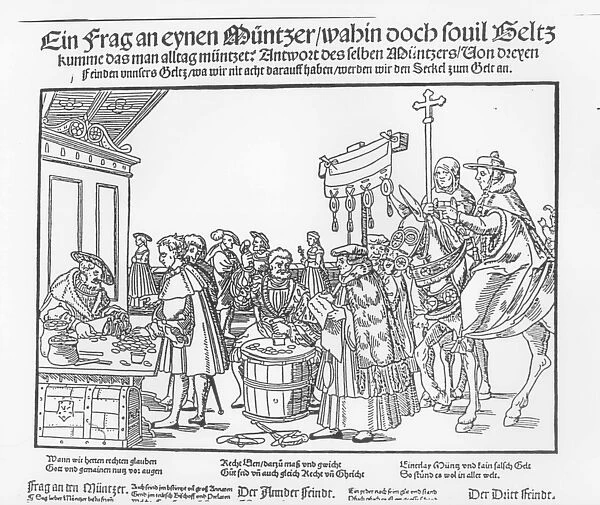 A Question to a Mintmaker, c. 1500 (woodcut) (b  /  w photo)