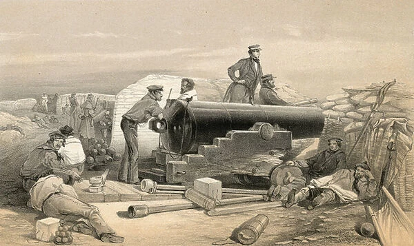 A quiet day in the Diamond Battery, Portrait of a Lancaster 68 Pounder, 15 December 1854
