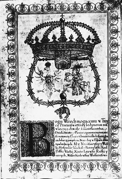 Ratification of the Truce of Andrusovo, 1667 (litho)