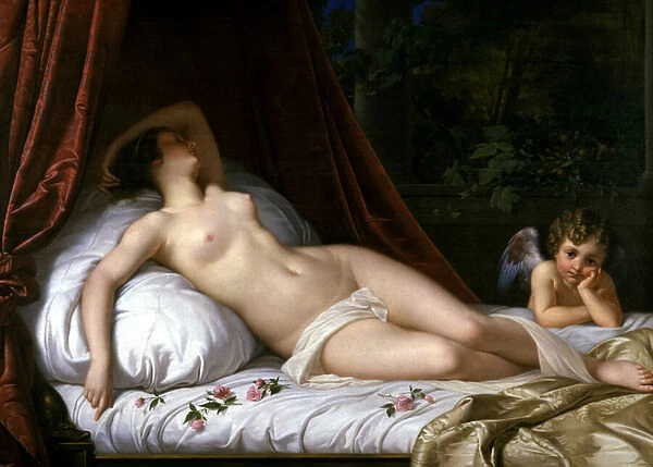 Recumbant Venus with Cupid, 1839 (oil on canvas)