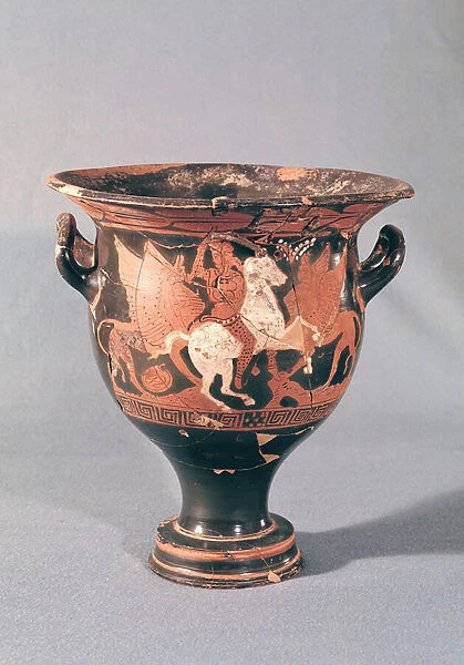 Red-figure krater depicting amazons and griffins (ceramic)