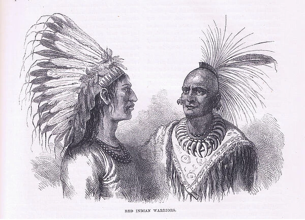 Red Indian warriors, illustration from Cassells History of the United States pub