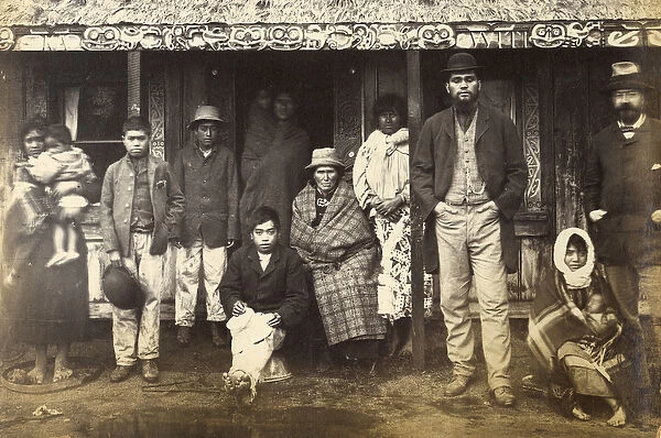 Refugees from Te Wairoa and others, 1886 (albumen print)