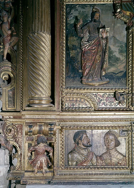 Detail of a reliquary altar (painted wood)
