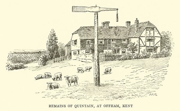 Remains of Quintain, at Offham, Kent (engraving)