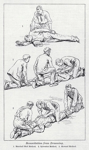 Resuscitation from drowning (litho)