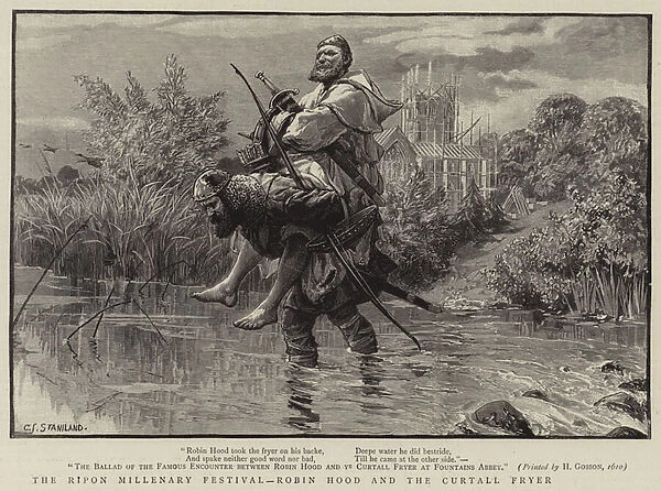 The Ripon Millenary Festival, Robin Hood and the Curtall Fryer (engraving)